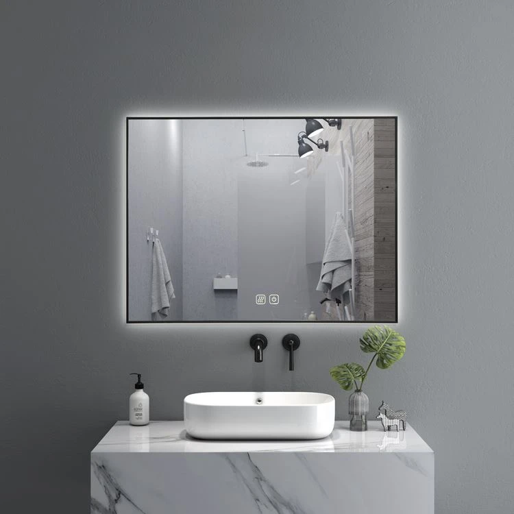 black backlit mirror